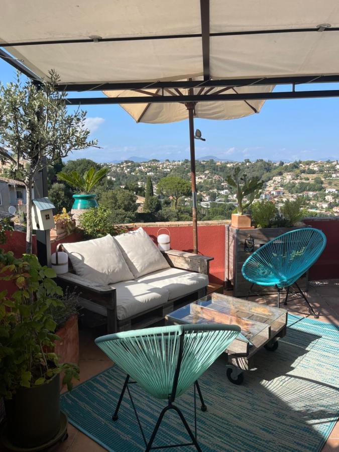 Apartmán Bed & Breakfast Les Hauts De Cagnes Vue Mer Et Montagne Exteriér fotografie